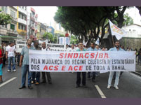 Marcha pelo piso salarial mobiliza ACS e ACE da Bahia