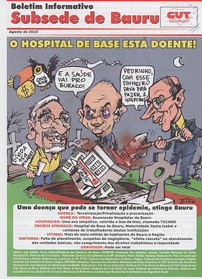 CUT publica boletim denunciando a privatização de hospitais 
