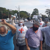 Sindsaúde SP realiza caminhada em homenagem às vítimas do Convid-19 - agosto 2020
