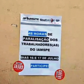 Sindsaúde SP realiza paralisação no Iamspe - São Paulo - 16.07.2020