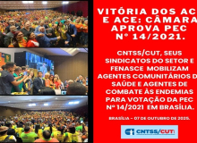 CNTSS/CUT e suas entidades participam da luta pela aprovação da PEC 14 dos ACS e ACE