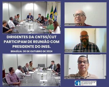 Em reunião com presidente do INSS, dirigentes da CNTSS/CUT cobram celeridade na execução dos pontos presentes no Termo de Acordo da Greve de 2024