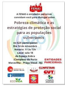 Secretária de Políticas Sociais da CNTSS/CUT coordena mesa de debates durante programação da Cúpula Social do G 20 que acontece no Rio de Janeiro